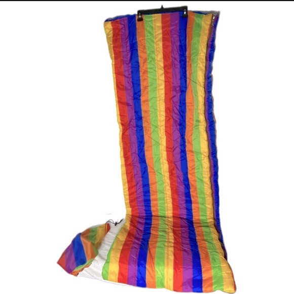Vintage Rainbow Striped Sleeping Bag - Picture 2 of 14